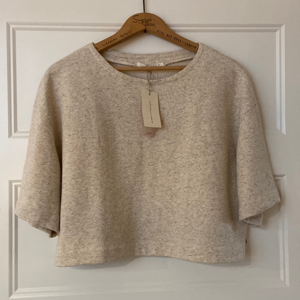 Oversized jersey cropped top